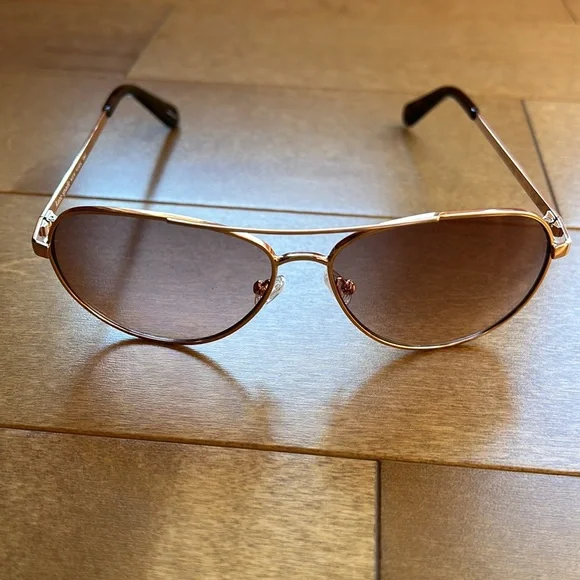NWT Kate Spade Emmaline Rose Gold Aviators - Picture 2 of 5